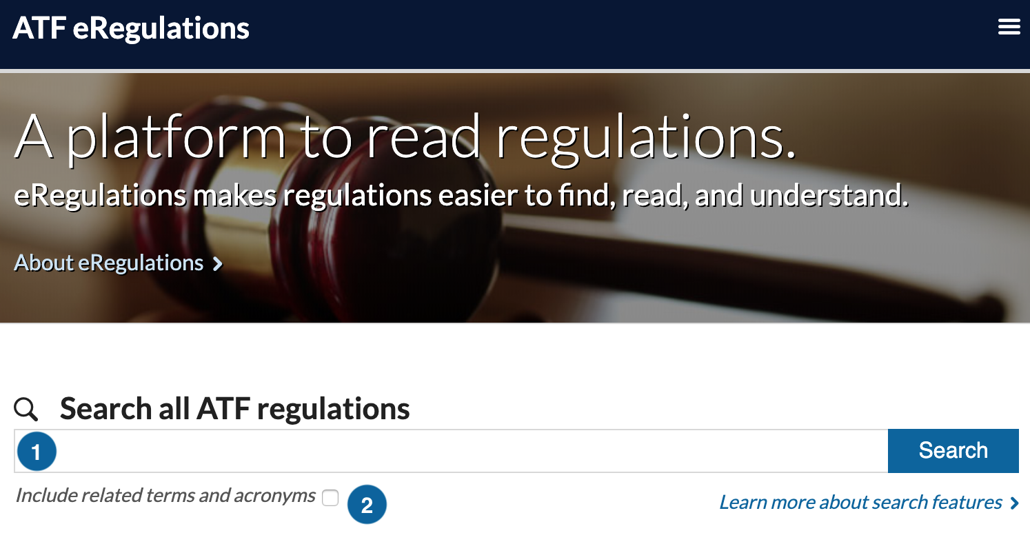 eRegulations defined terms, linked references, and official interpretation screenshot